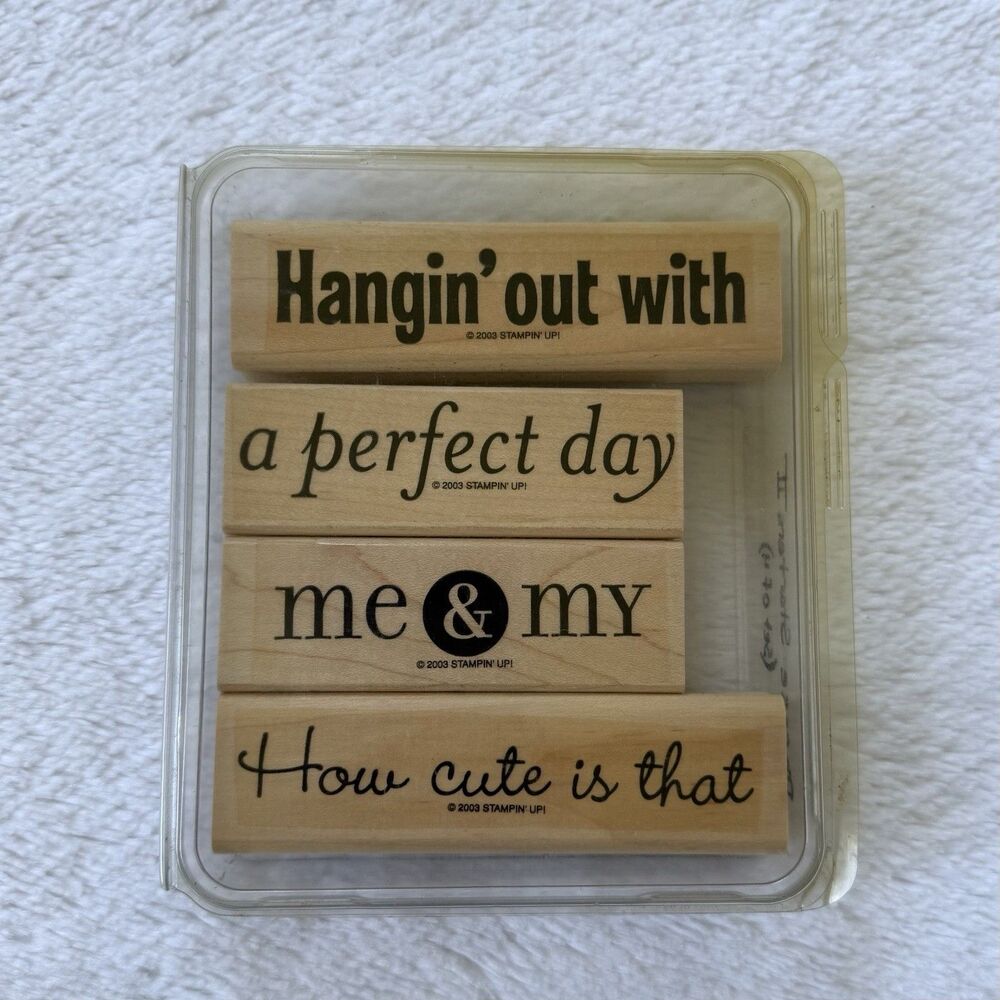 Stampin' Up Phrase Starters II 4 Piece Wood Rubber Stamp Set